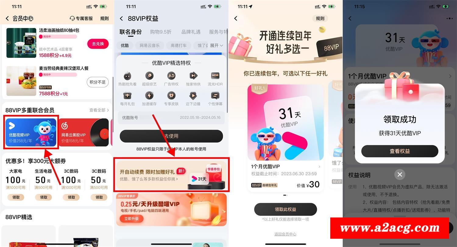 88VIP开通自动续费领优酷月卡-全面游戏