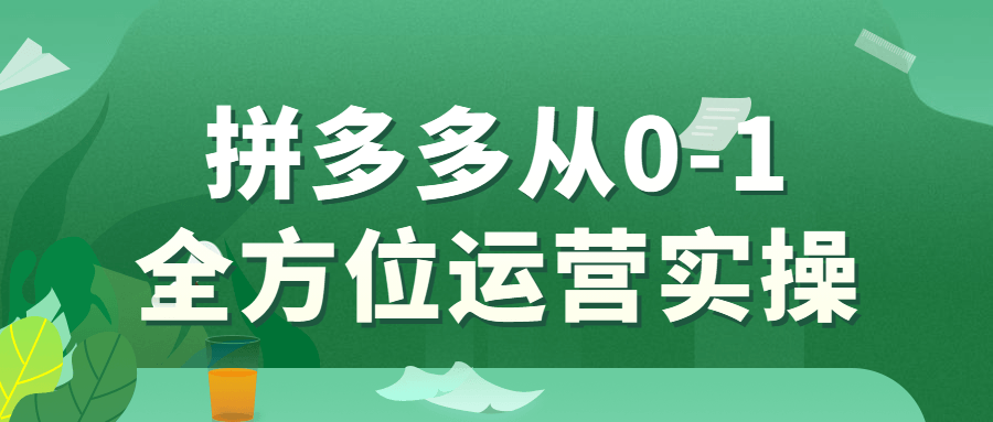 拼多多从0-1全方位运营实操-全面游戏