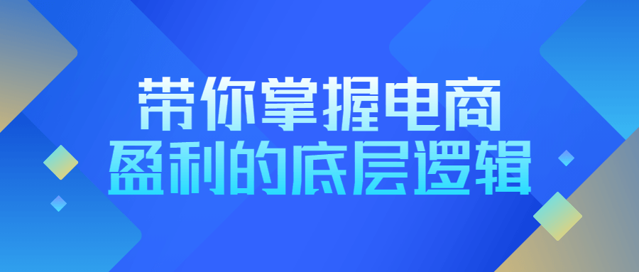 带你掌握电商盈利的底层逻辑-全面游戏